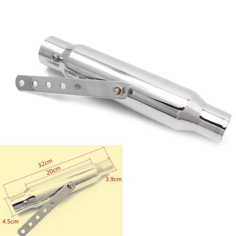 Универсальный мотоциклетный глушитель без застежек 2 цвета хромированный/черный