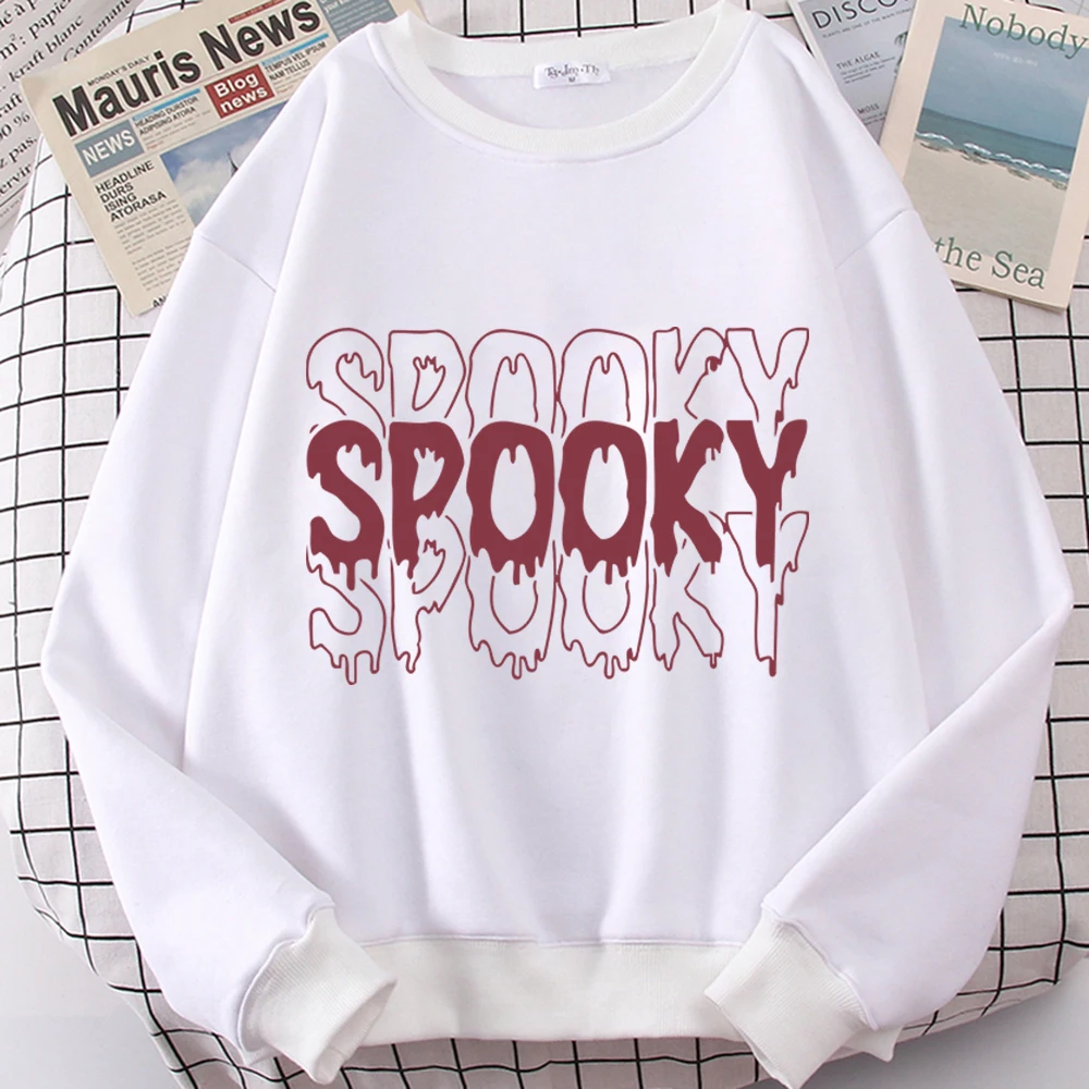 

Толстовка Мужская/Женская с длинным рукавом, повседневный свитшот с принтом SPOOK, спортивный костюм в стиле Харадзюку, большие размеры