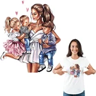 Аппликация для мамы, нашивки для мамы с 3 детьми, горячая Распродажа, новый дизайн, футболка сделай сам, платья, Термотрансферная полоска