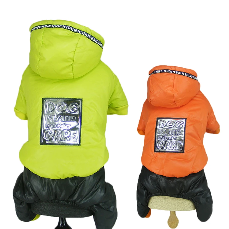 Зимняя одежда для собак с толстой шерстяной капюшоном зимняя парка Комбинезоны