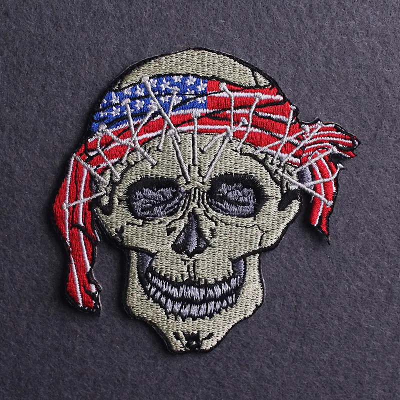 

Nicediy DIY Skull Patch Iron on Patches For Clothes Applique Embroidered Patches For Clothing Punk Patch For Jacket Backpack
