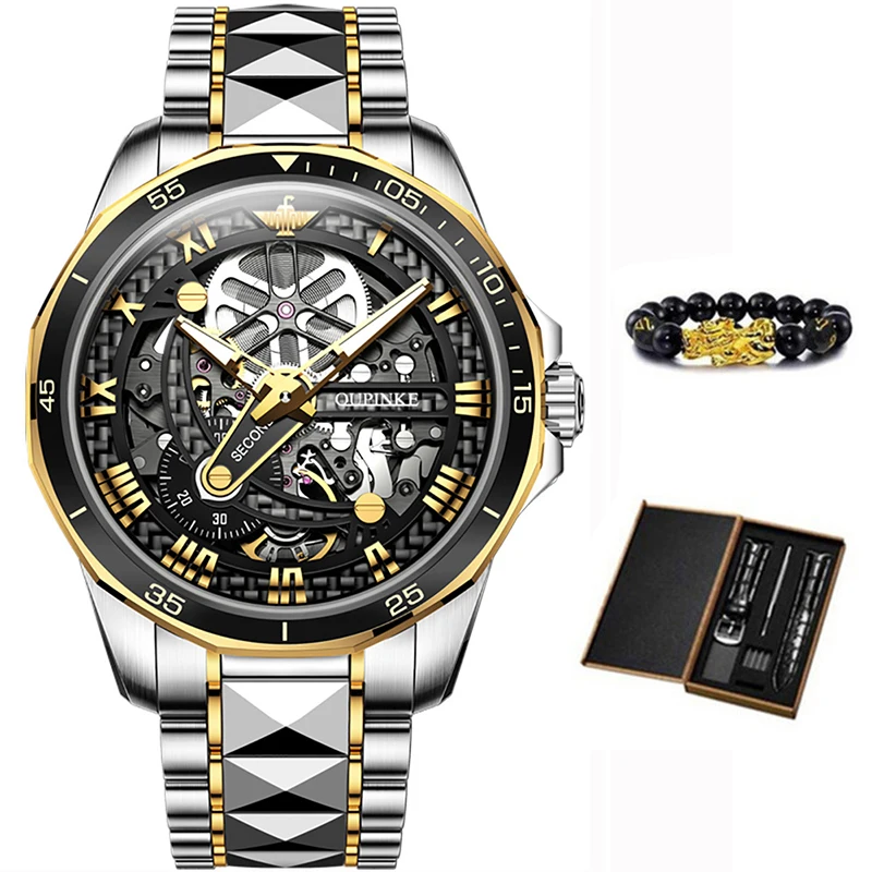 

Men Mechanical Watch Luxury Brand OUPINKE New Diving Watch 50ATM Waterproof Sapphire Glass Automatic Watch Fashion Sports Watch