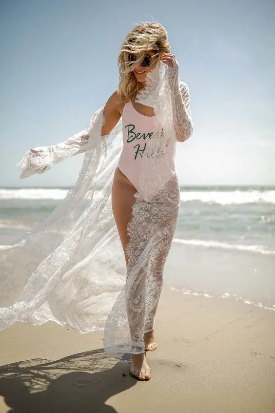 Новинка 2020, летняя пляжная одежда, сексуальное женское богемное повседневное пляжное платье, Длинная накидка, большие размеры, туники, круж... от AliExpress RU&CIS NEW