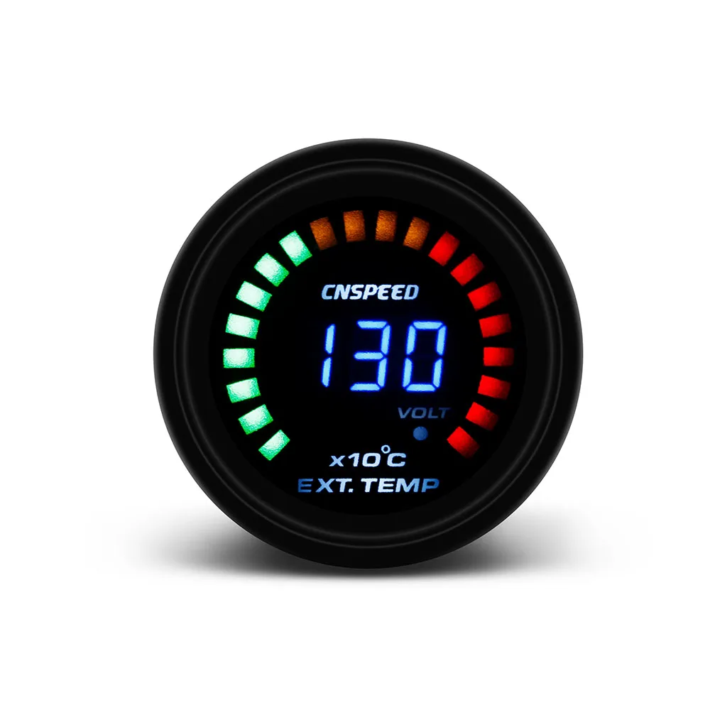 Exhaust temp gauge YOMI " 52 мм Цифровой 20 светодиодный Boost bar psi вакуумная температура воды Температура масла пресс вольтметр соотношение воздуха/топлива EGT Температура об/мин датчик - Цвет: Exhaust temp gauge