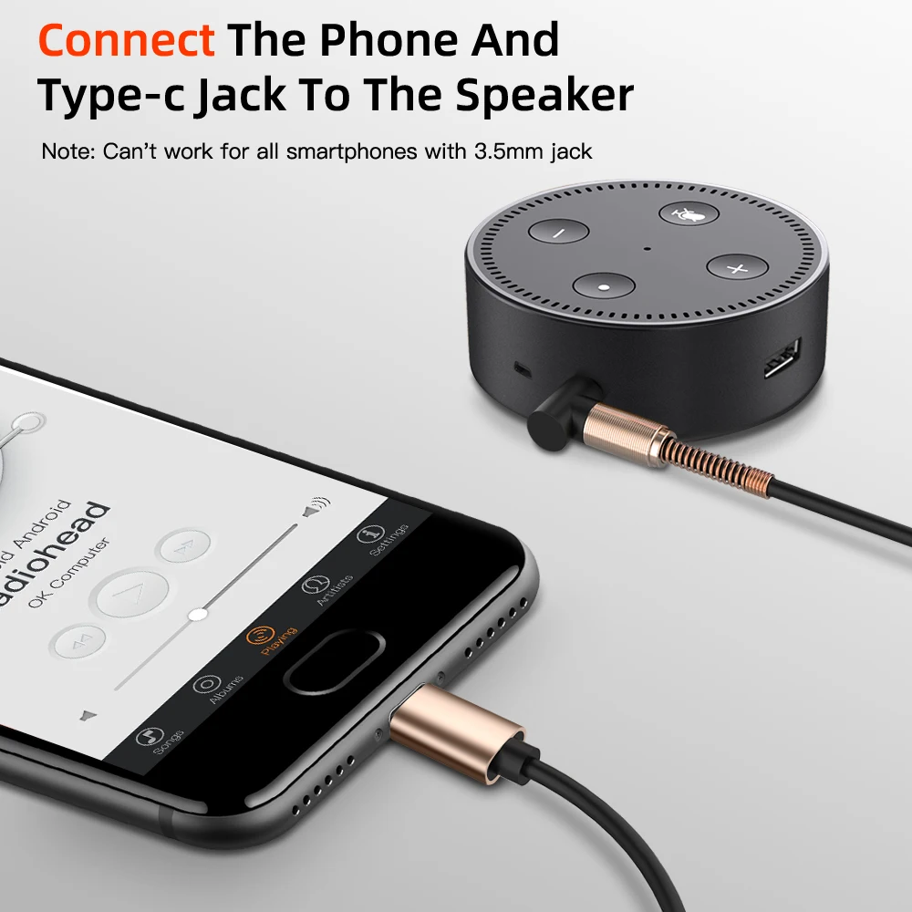 Кабель для наушников с разъемом типа C на 3 5 мм AUX USB кабель Huawei P30 pro Xiaomi Mi 9 8 Oneplus 7