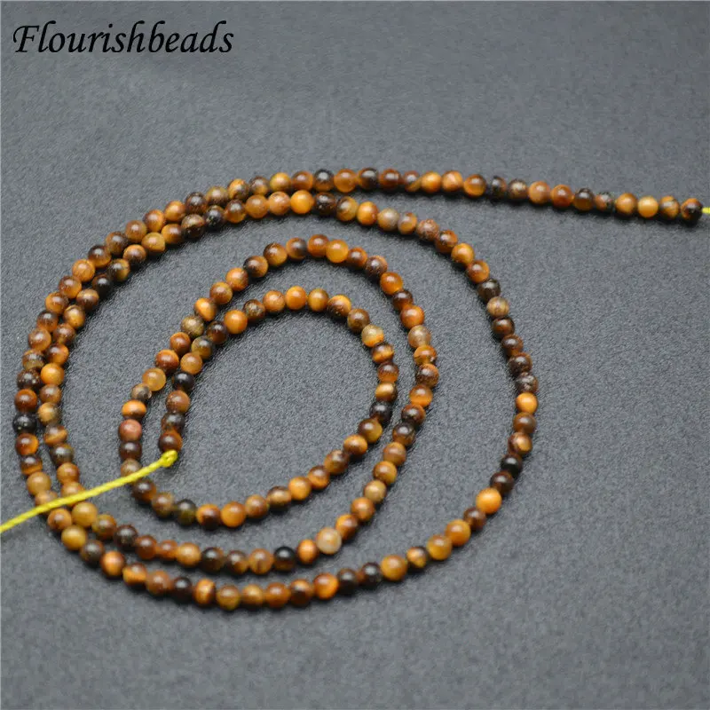 

2mm Natural Tiger Eye Gemstone Round Loose Beads Jewelry Making Supplies 1 Strand Per Order