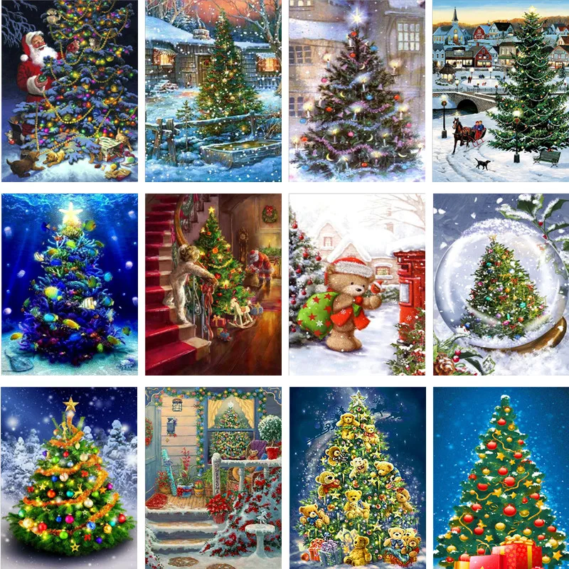 Алмазная 5D картина Рождественская елка сделай сам вышивка крестиком из