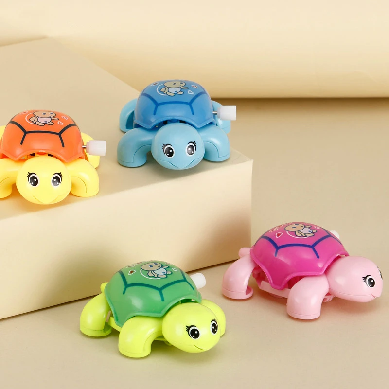

Cartoon Animals Baby Wind-up Turtle Chain Clockwork Toy Small Turtle Bath Classic Toys Educational Kids Random Color