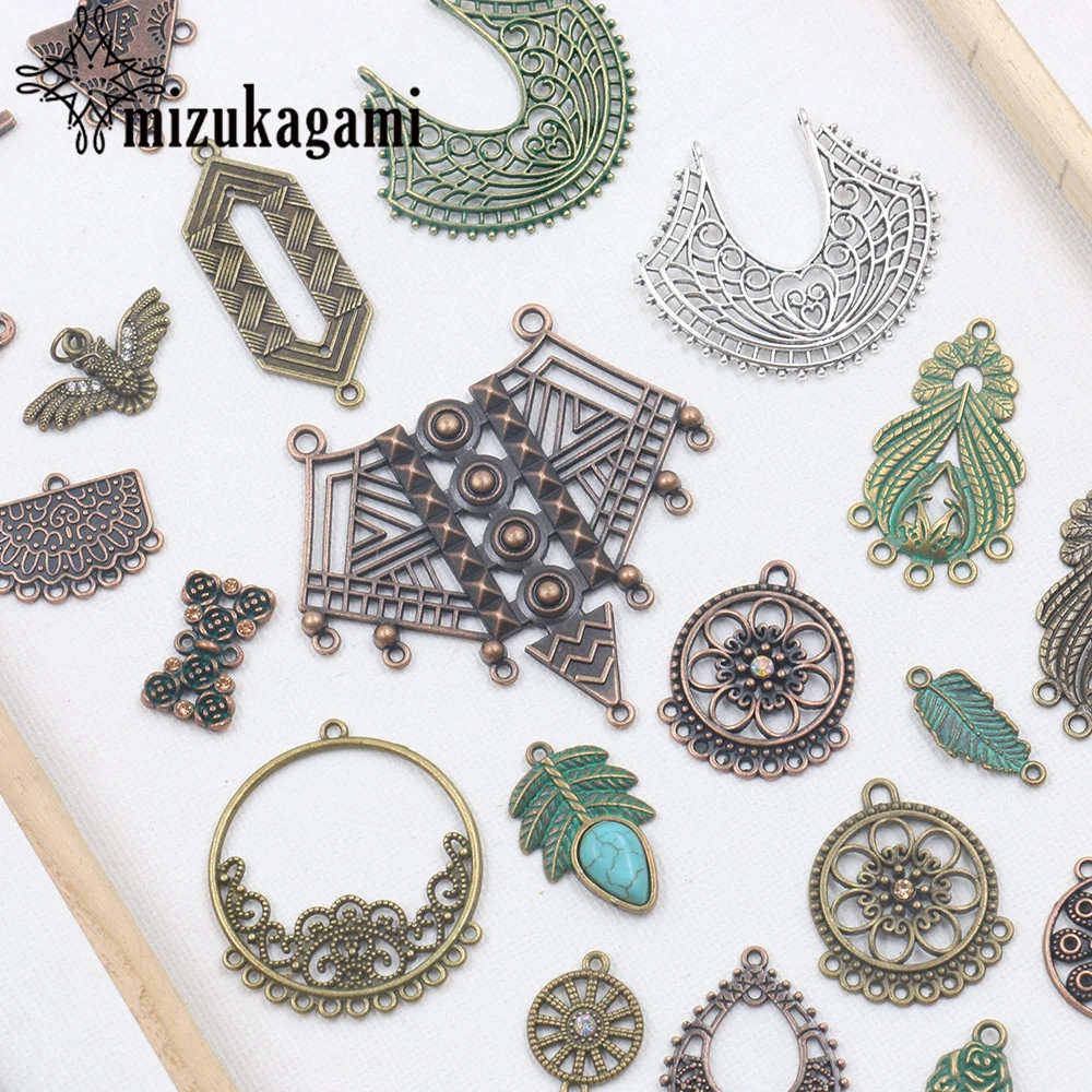 Подвески в виде листьев из цинкового сплава с патиной 6 шт./лот | Украшения и