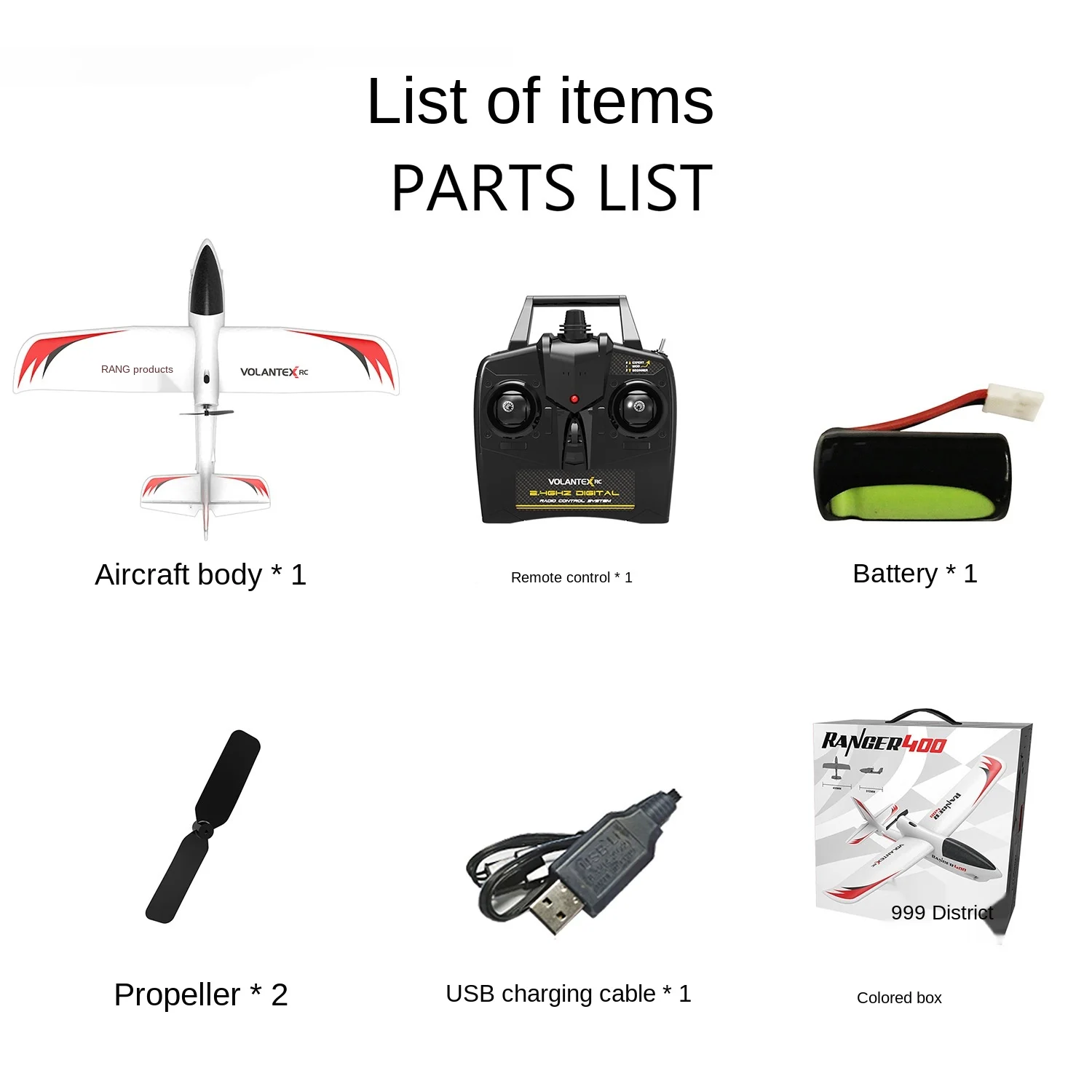 VOLANTEX – modèle d'avion RC V761, 2.4Ghz, 3CH, télécommande 6 axes, avion électrique à aile fixe RTF