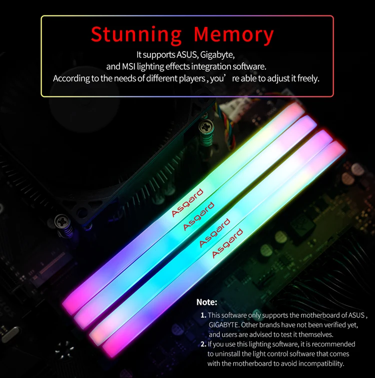 Asgard Loki w2 RGB 8 ГБ* 2 3200 МГц DDR4 DIMM 288-pin XMP Memoria Ram ddr4 настольная Память ОЗУ для компьютерных игр двухканальный