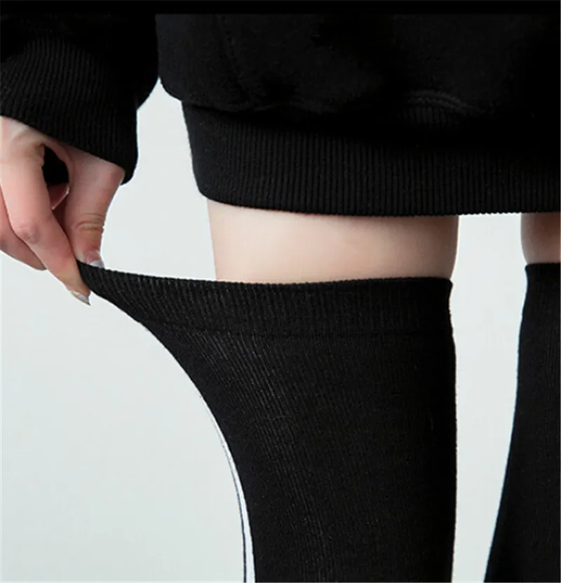 Women Girls Socks Japan South Korea Stockings Cotton Thigh High Over Knee Striped Print Long | Женская одежда