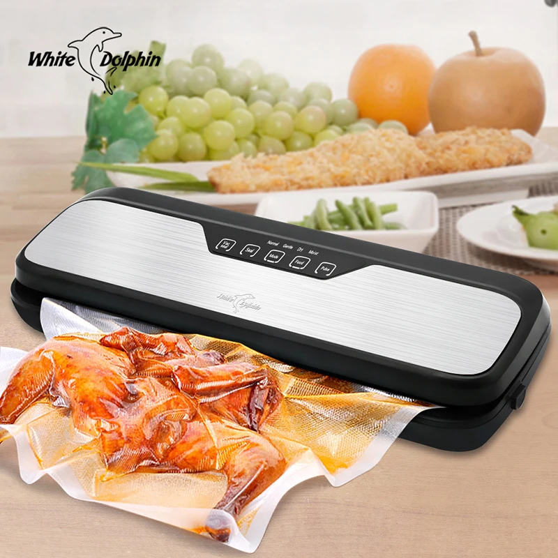 Вакуумная упаковочная машина для пищевых продуктов 220 В 110 В, вакуумная упаковочная машина с бесплатными пакетами, домашний электрический вакуумный упаковщик