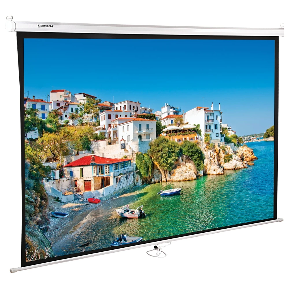 Wall projection screen 150x200 cm matt 4: 3 BRAUBERG WALL Projector Technic Projection Screens Projects Accessories Home Audio Video Consumer