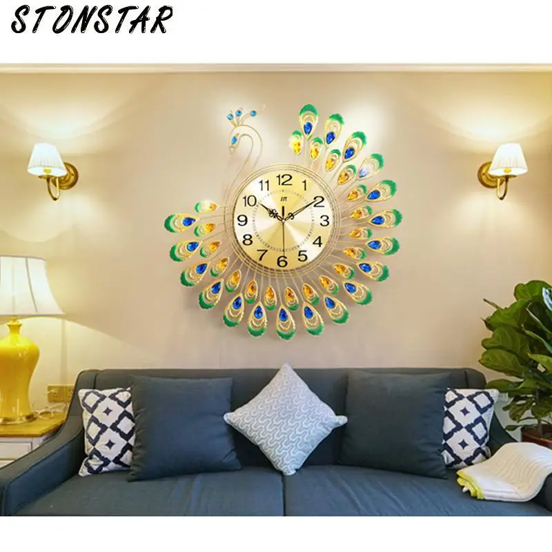 

3d золотые алмазные металлические часы, украшение для семейной гостиной, часы «сделай сам», украшения для рукоделия, бесшумные настенные час...