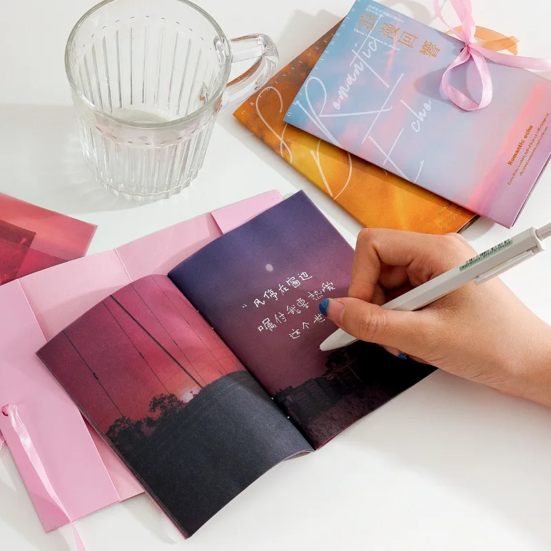8 Designs 30Pcs/book Landscape Into A Book Series Notebook Creative Literary Ins Wind Background Material Paper Notes