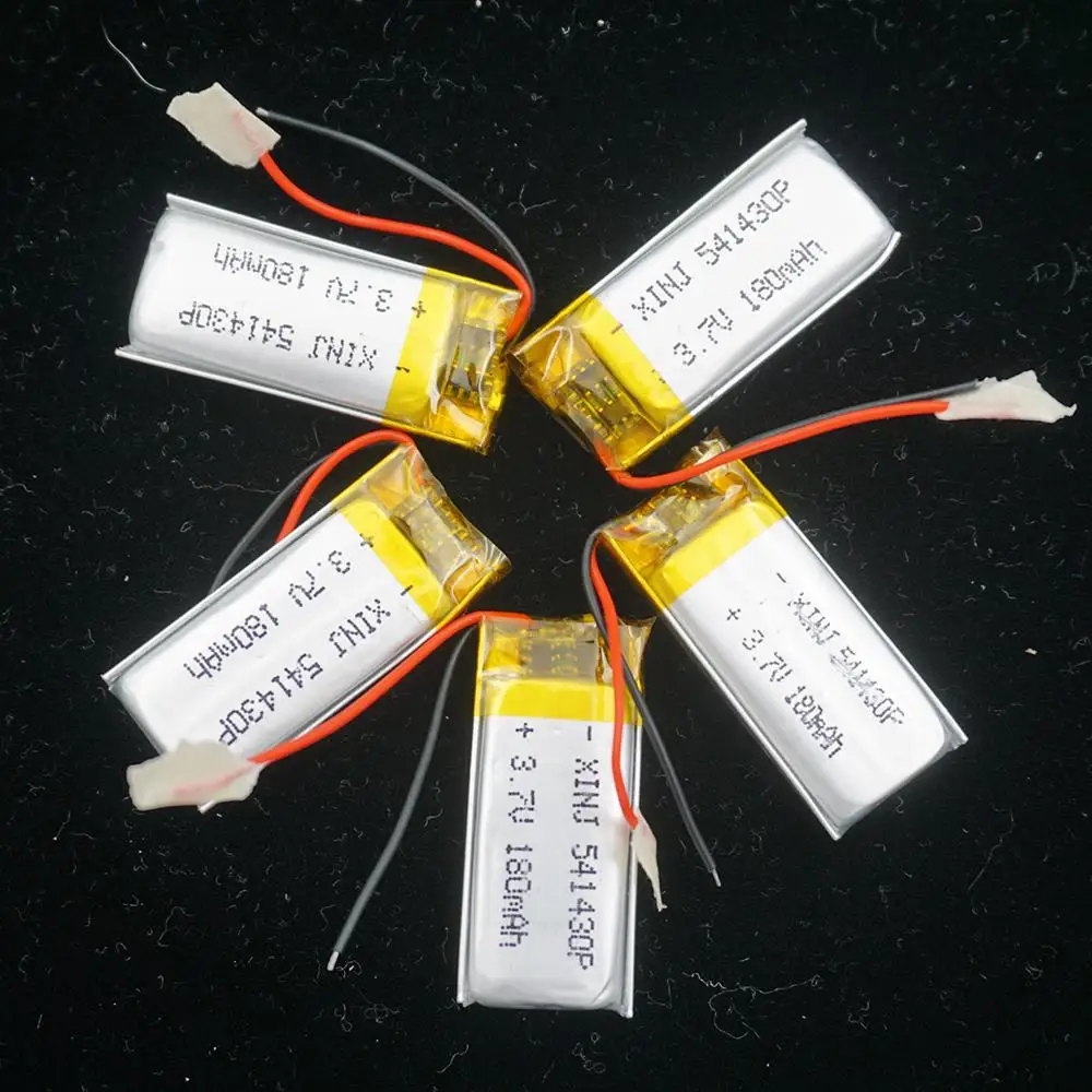 XINJ 5 шт. 3 7 V 180 mAh литий полимерный ионный аккумуляторный элемент 541430 набор сделай