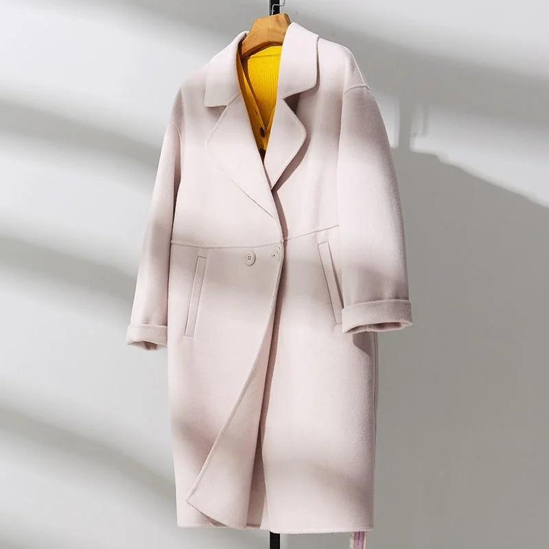 

Женское теплое шерстяное пальто средней длины, элегантное однотонное пальто на одной пуговице, повседневная утепленная верхняя одежда, Y508, ...
