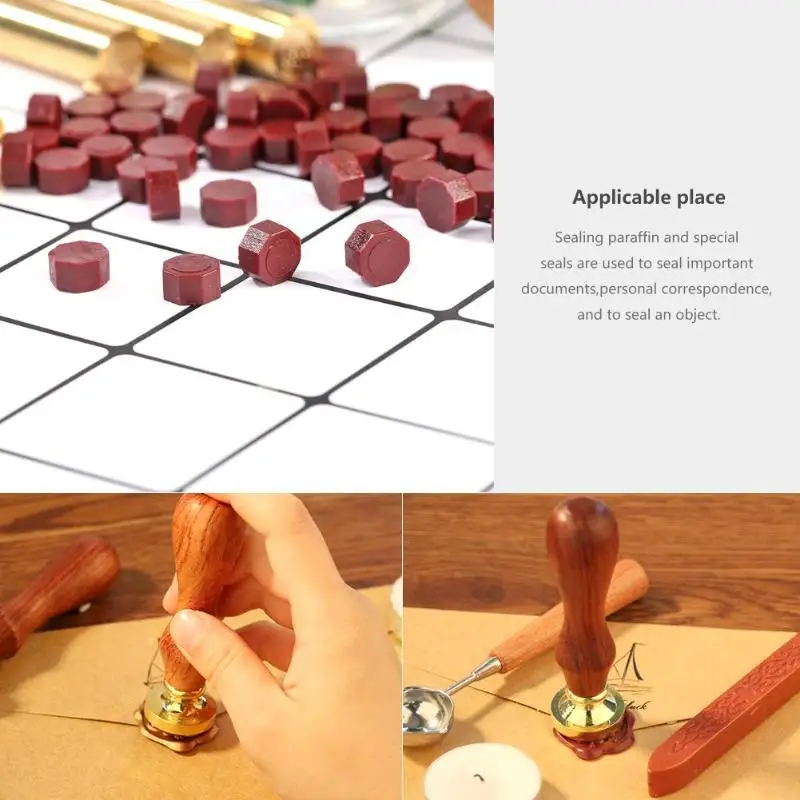 

100Pcs Sealing Wax box set Seal beans Stamp Beads for vintage craft Envelope Wedding Wax seal Ancient Sealing Wax stamp Making T