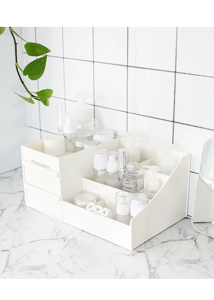 Drawer Makeup Box Cosmetics Organizer Container Bathroom Make Up Organizer Dekstop Office Jewelry Box Plastic Makeup Storage Box