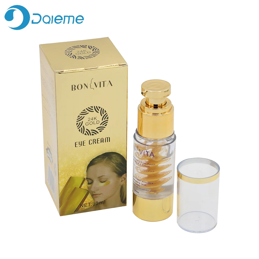 24 каратный Золотой Гиалуроновый крем для глаз против морщин черный пуха старения