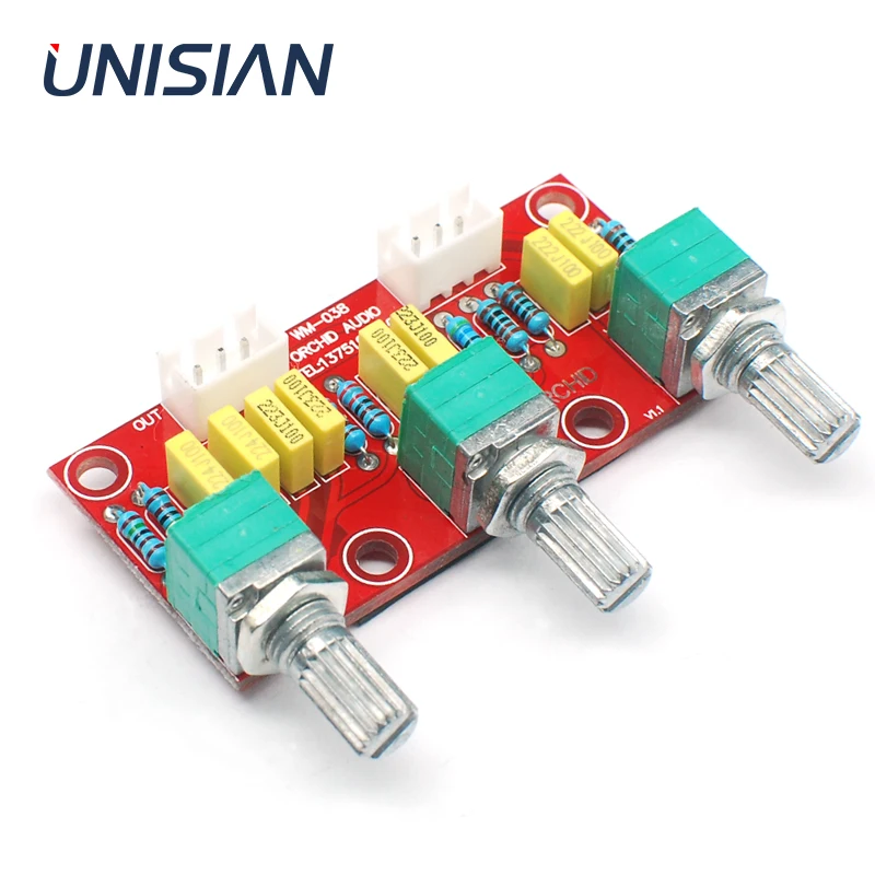 

Плата UNISIAN для предварительного усиления, Настройка звука, басовые частоты, регулировка громкости