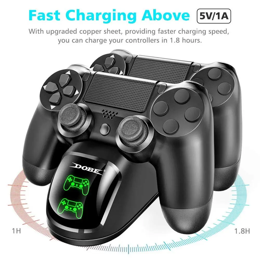 Док станция с двумя USB портами для быстрой зарядки PS4/PS4 Slim/PS4 Pro|Зарядные