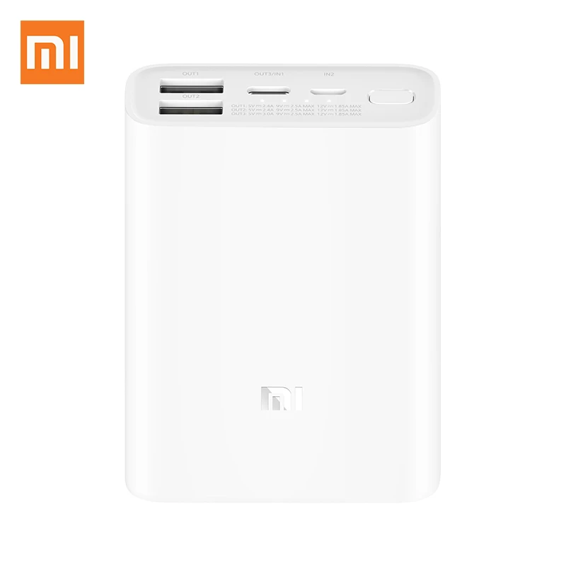 

Xiaomi Mi Power Bank 3 10000 мАч 2 выхода USB Поддерживает двустороннюю быструю зарядку 18 Вт Max Powerbank для смарт-мобильный телефон