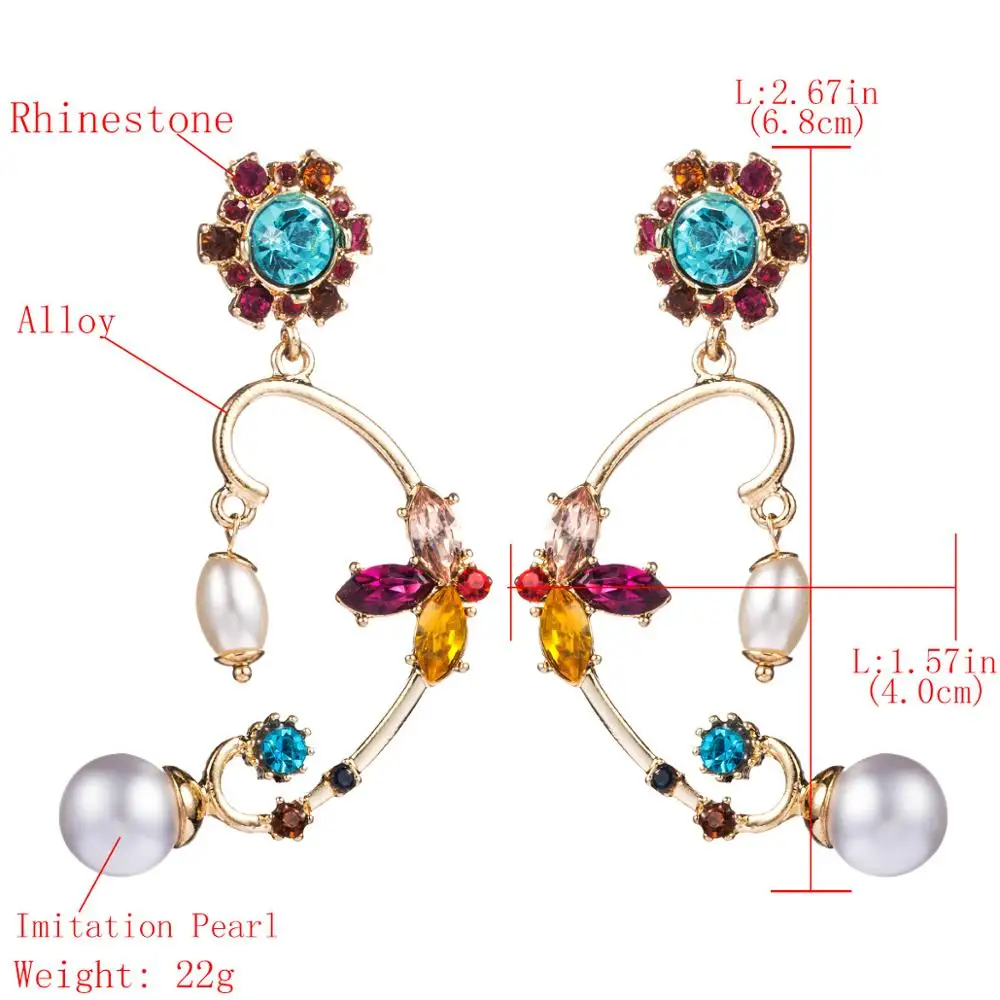 

Bohemian Mutlicolros Crystal Drop Dangle Earrings For Women Jewelry Pecfect Quality Girl's Collection Earrings Accessories