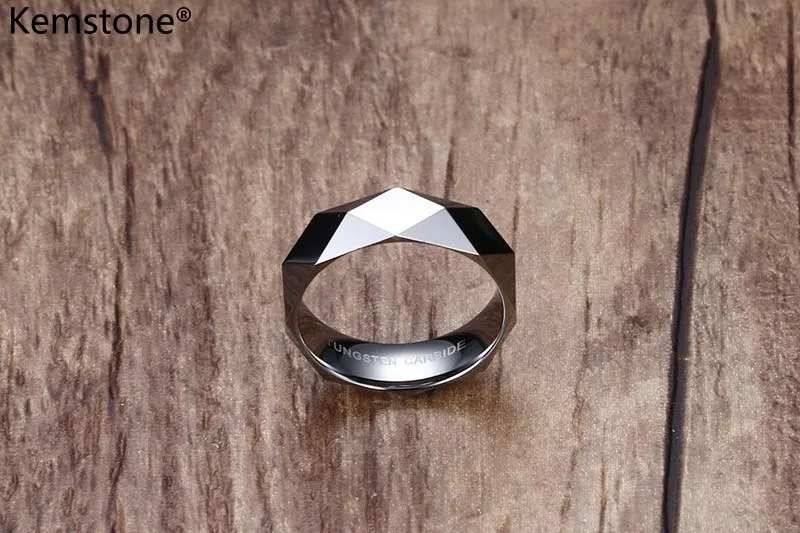Kemstone 6 мм модное вольфрамовое стальное кольцо с бриллиантами | Украшения и