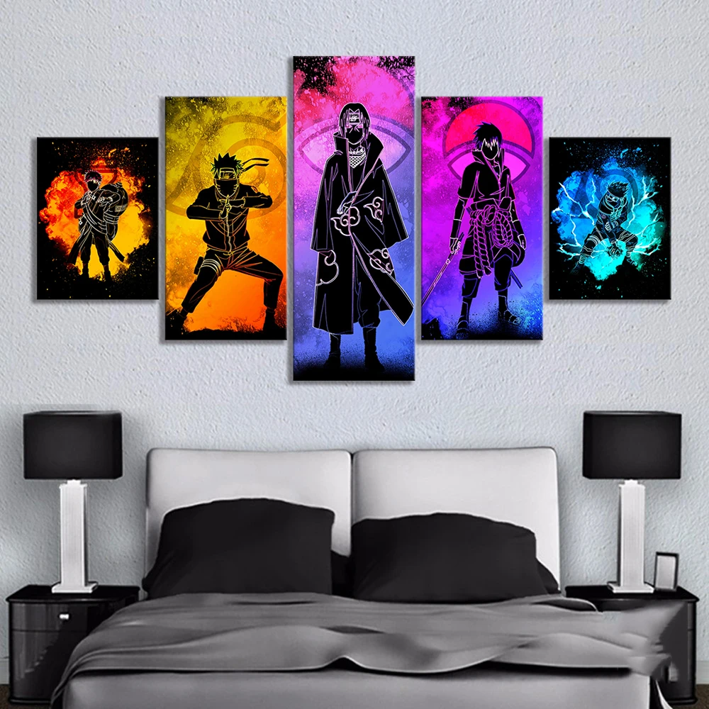 

5Pcs Soul of Anime Characters Japan Anime Cuadros Posters Canvas Wall Art Pictures Accessories Home Decor Living Room Paintings