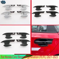 For Honda Civic Eleventh generation (FE/FL) 2021-2023 Car Accessories ABS Chrome Door Handle Bowl Cover Cup Cavity Trim