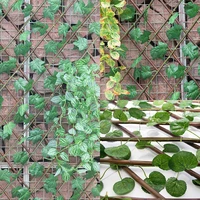 plant wall wood garden decoration wooden fence telescopic fence adjustable simulated net vine decorative fence for decoration
