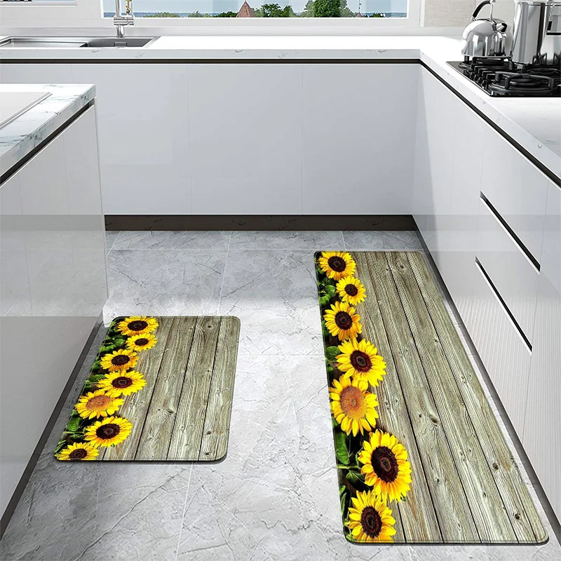 Скандинавский ковер с подсолнухами Придверный коврик для прихожей кухни