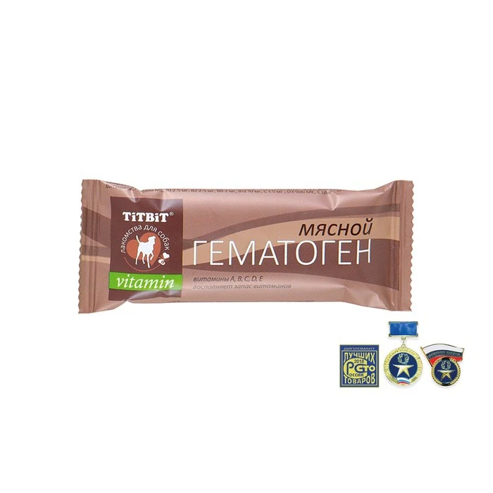 Гематоген Titbit мясной витаминный 35 г 5008402|Лакомства и витамины для собак| |