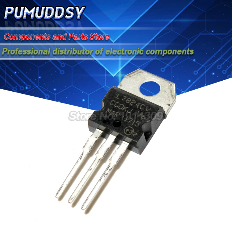 10 шт. L7824CV L7824 7824 регулятор напряжения IC + 24 Вольт 1 .5Amp IC|Интегральные схемы| |