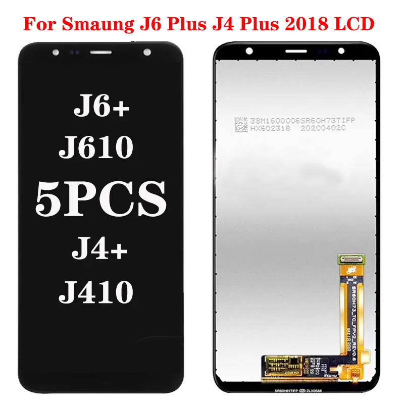 

ЖК-дисплей для Samsung Galaxy J4 + 100% J4 Plus J415 J6 Plus J6 + J610, дисплей с сенсорным экраном и дигитайзером в сборе, 5 шт./лот 2018