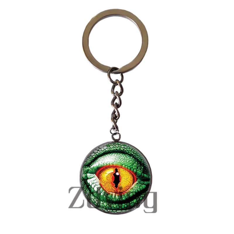 Брелок для ключей с изображением животных дракона кота змеи глаза круглый