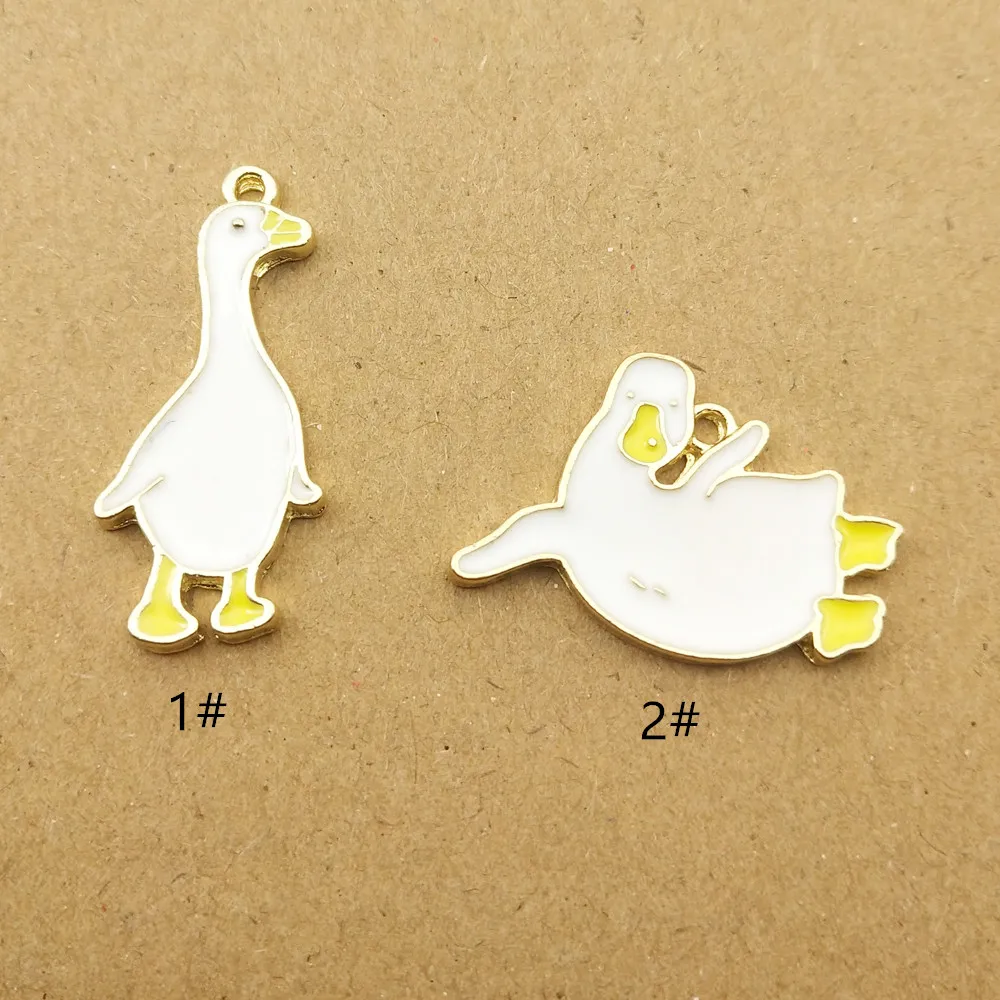 

10pcs enamel cartoon duck charm for jewelry making cute earring pendant bracelet necklace charms diy design charms