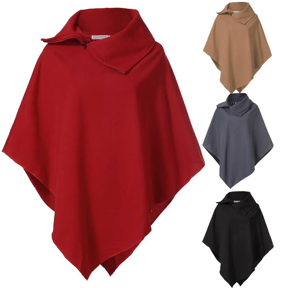 Весенний женский плащ вязаные однотонные накидки шаль пальто пончо женская