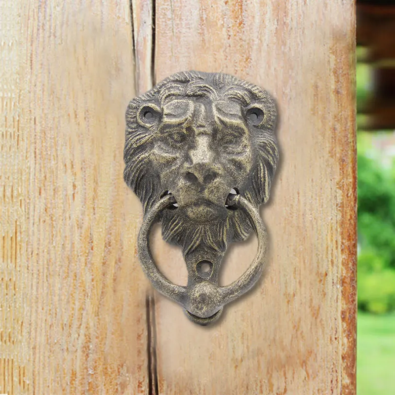 

Authentic Vintage Lion Door Gate Knocker Handle Pull Door Accessories Home Decor Lion Door Handle Classical Lion Head Knocker