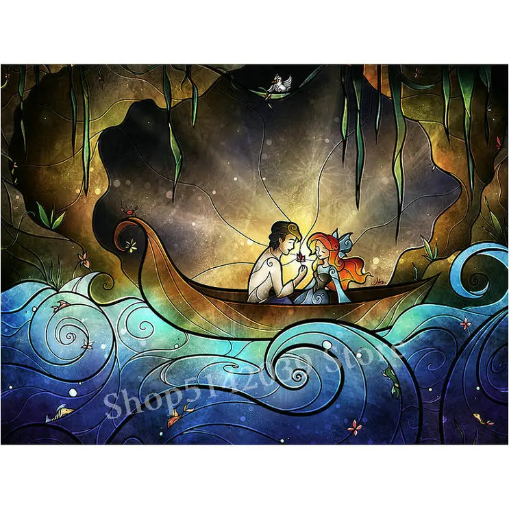 Алмазная мозаика 5d сделай сам картина с изображением фэнтези лодки квадратные