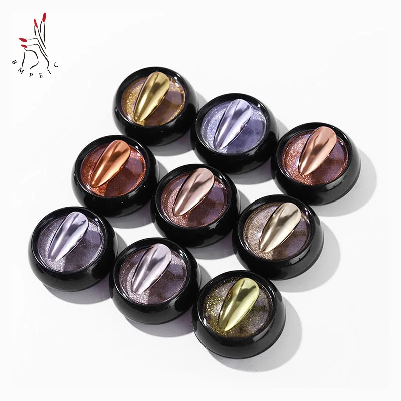 

3D Solid Mirror Powder Nail Art Glitter Dust Chrome Pigment Rose Gold Champagne Silver Dipping Decorations DIY Metallic Manicure