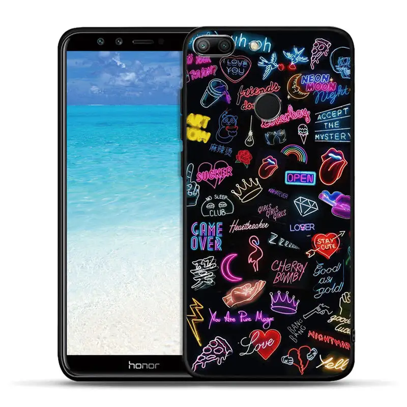 Роскошный черный чехол для телефона Huawei Honor 10 9 8 Lite 8X 8C 7A 7X Мягкий из ТПУ 10i 9i Fundas Coque