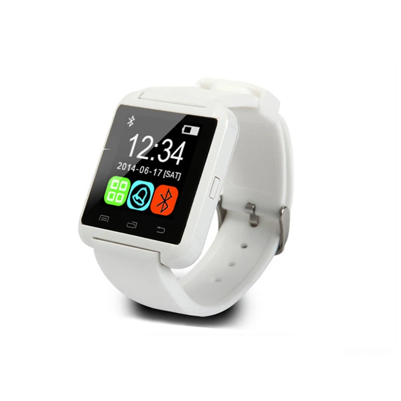 Bluetooth Смарт часы U8 для мужчин и женщин спортивная Электроника Smartwatch с камерой Whatsapp для Android Поддержка SIM TF карты водонепроницаемый - Цвет: Белый