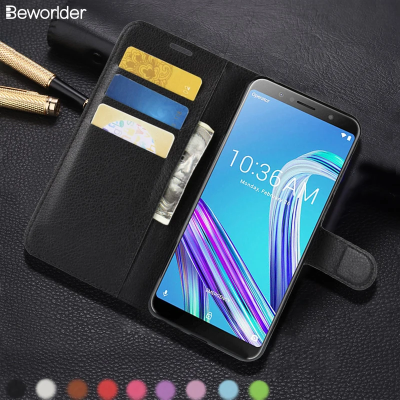 Beworld для ASUS Zenfone Max Pro (M1) ZB601KL чехол из искусственной кожи с рисунком личи кошелек