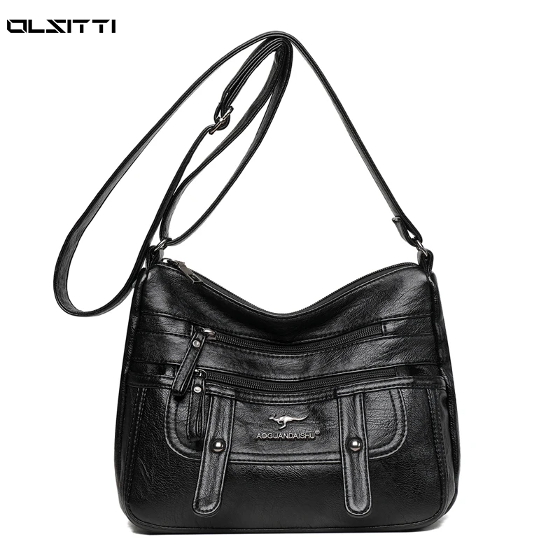 

Soft Leather Casual Crossbody Shoulder Bags for Women 2021 New Luxury Designer Fashion Casual Ladies Crossbody Bags Sac Epaule