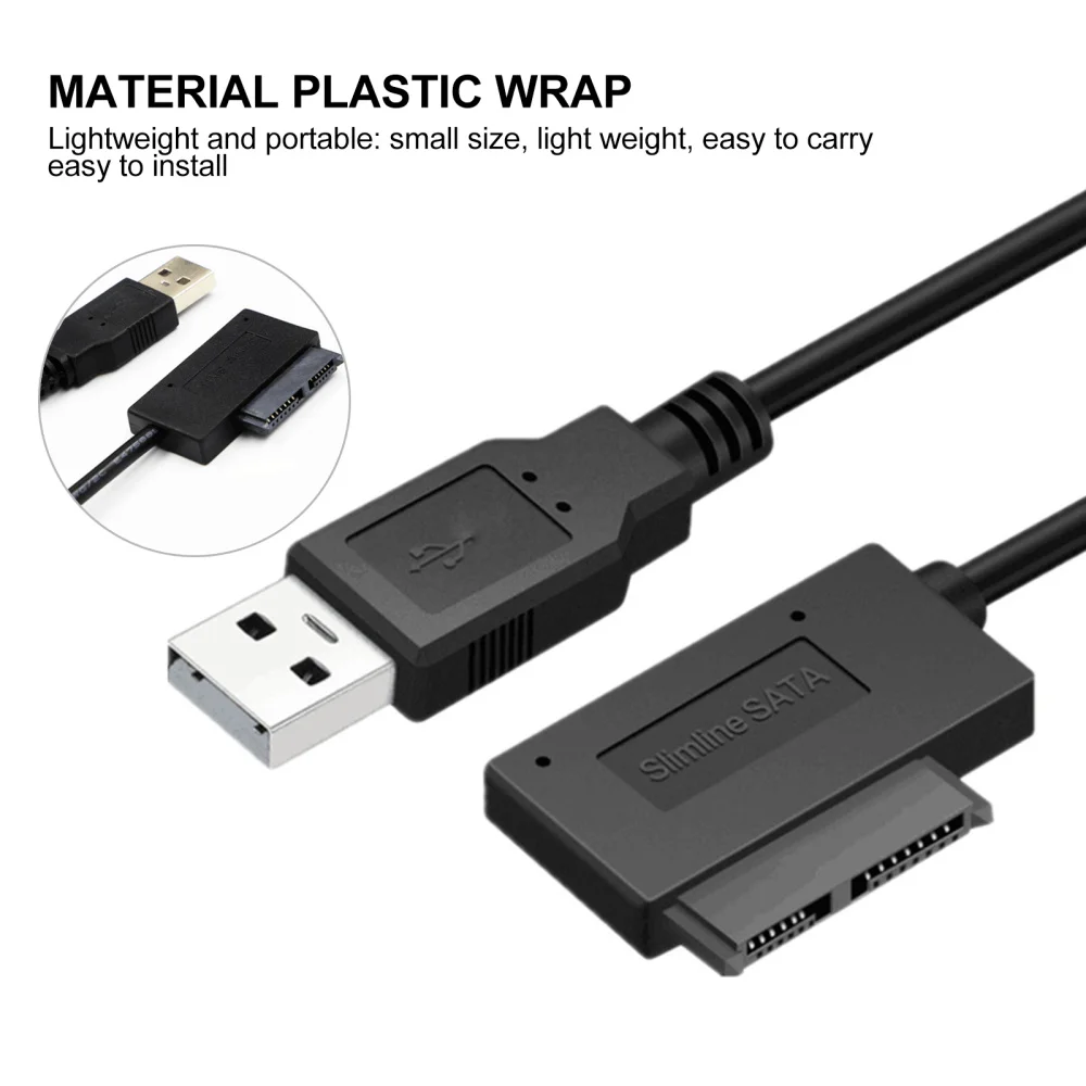 

1pc USB CD-ROM Data Line Laptop SATA to USB2.0 Adapter Easy Drive Line