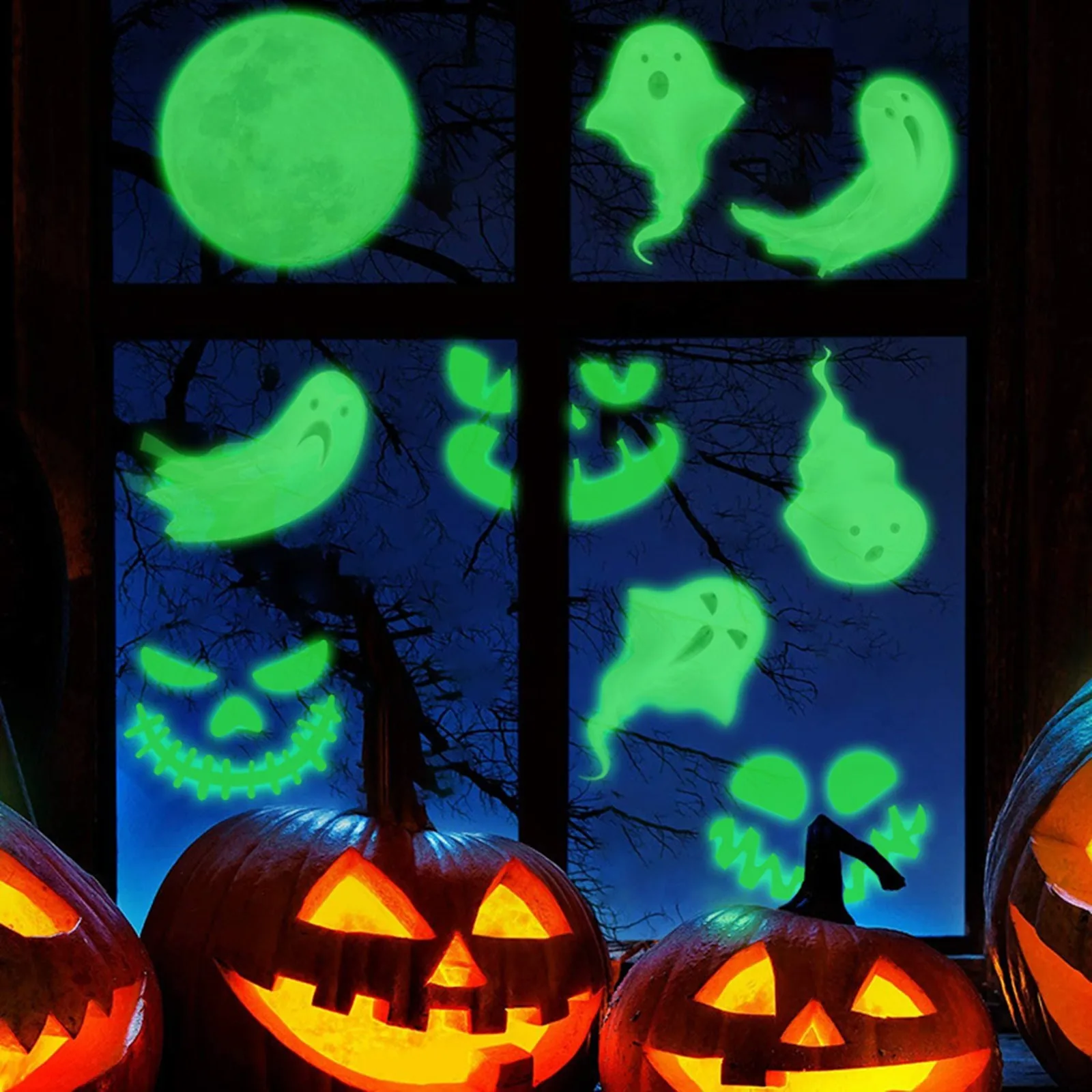 Хэллоуин светящийся в темноте призрак праздник настенная наклейка фоновая стена
