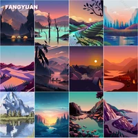 diamond painting kit 5d diy fantasy landscape art sunset mountain and river scenery mosaic full square drill diamond embroidery